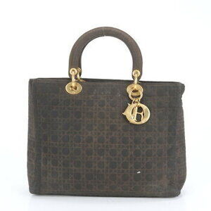 Christian Dior Cannage Lady Shoulder Bag Tote Handbag Leather